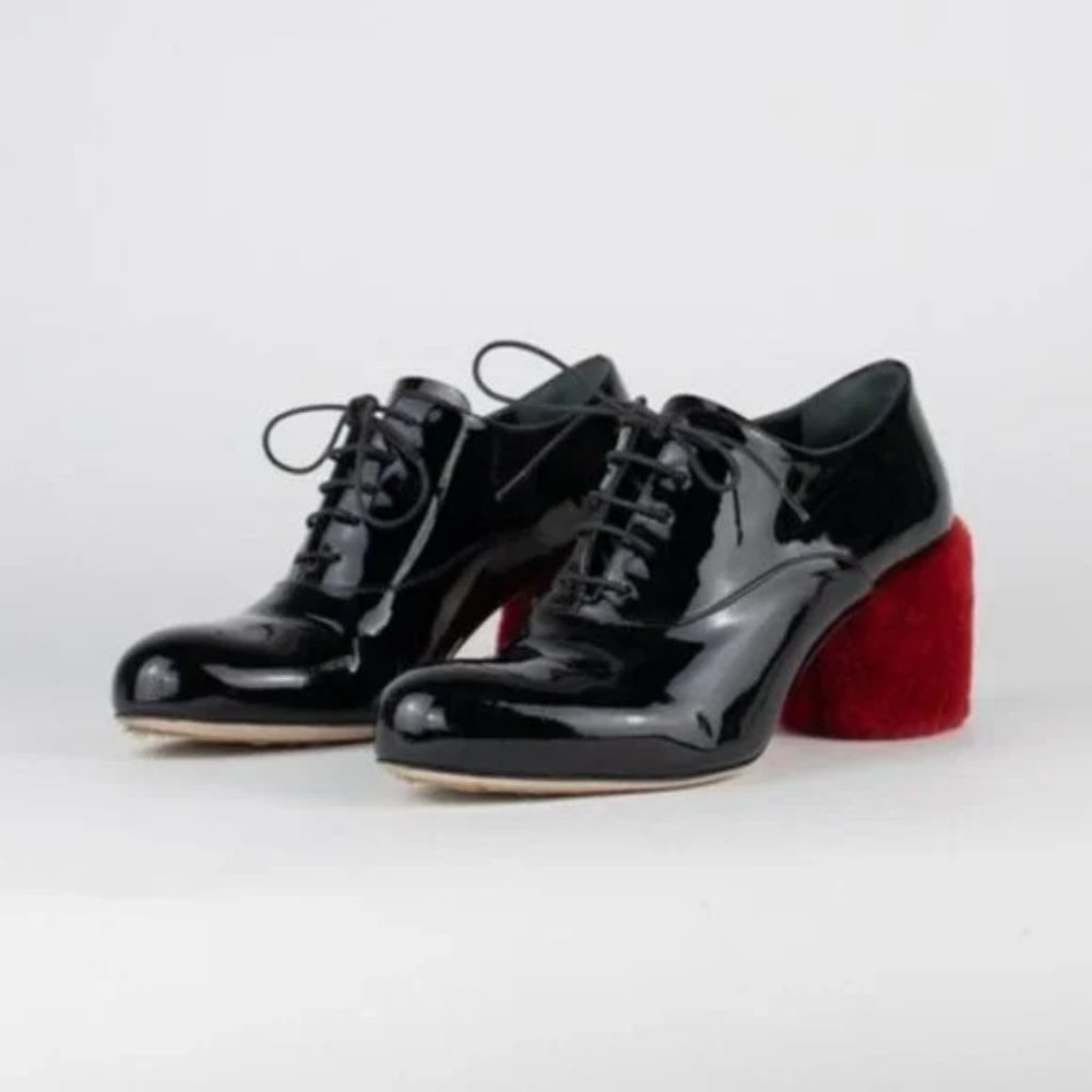 Miu Miu Shearling Heel Oxfords - Picture 3 of 9